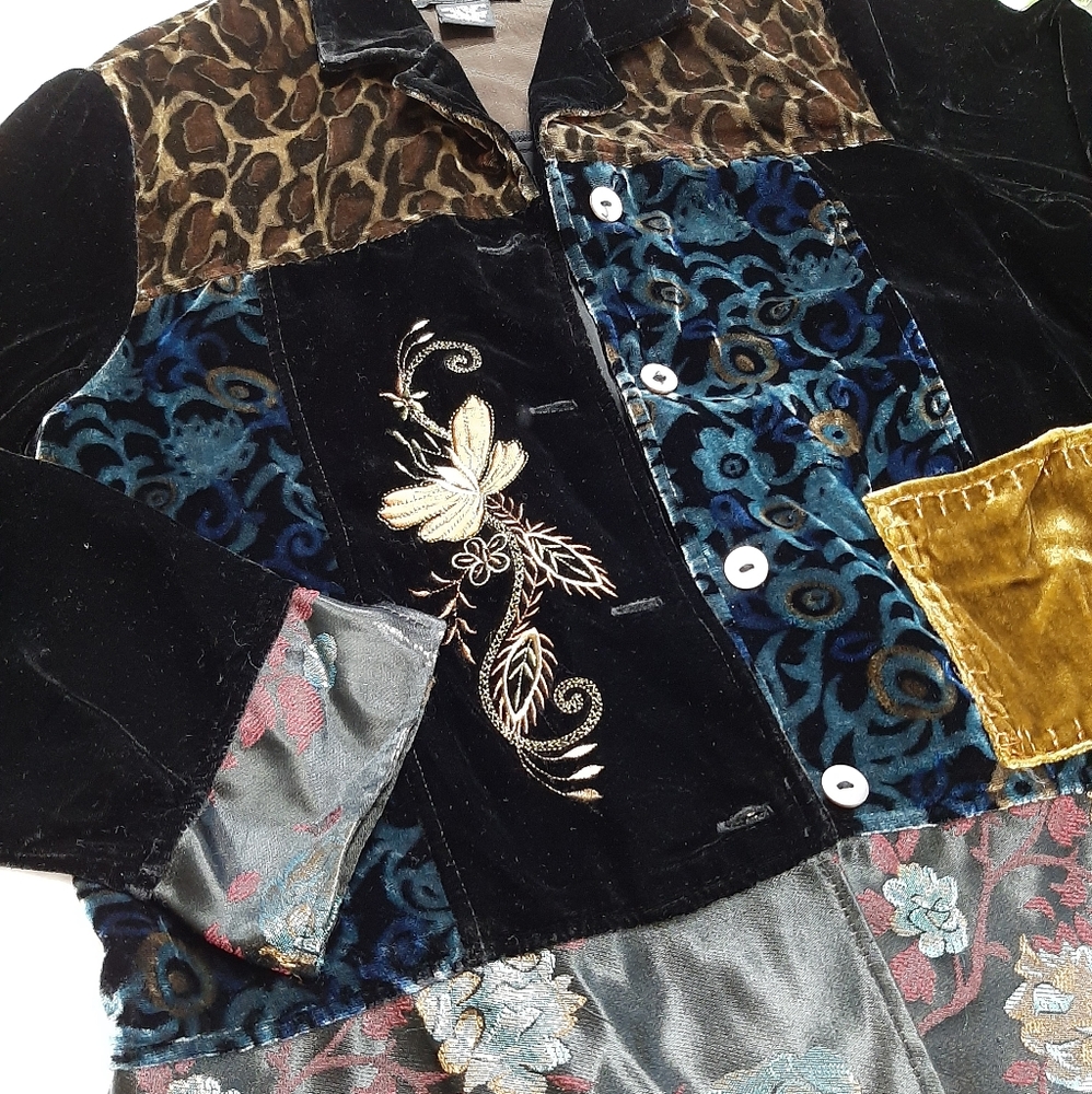 Melissa Collection Velvet‎ Color Block Top  XS - Picture 10 of 11
